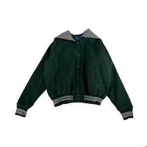 Gem Sportswear Wool Letterman Heavy Jacket Varsity Green Gray NOS Mens XXL